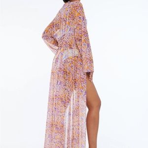 SAVAGE X FENTY (S/XS) Cyber Cat Long Robe Lingerie Coverup NWOT